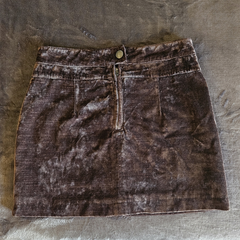 Crusher Velvet Mini Skirt